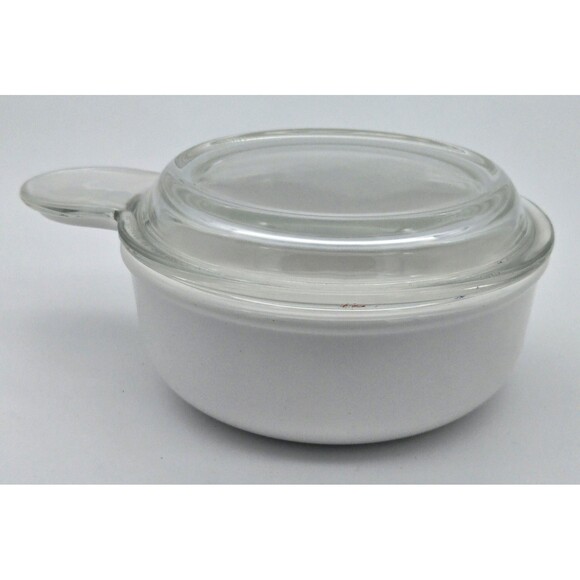 Corning Grab It Bowl P-150-B White with Pyrex Clear Glass Lid Ovenware Dish Lid - Picture 1 of 9